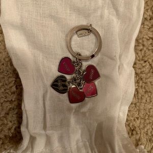 Coach multi-color hearts keychain
